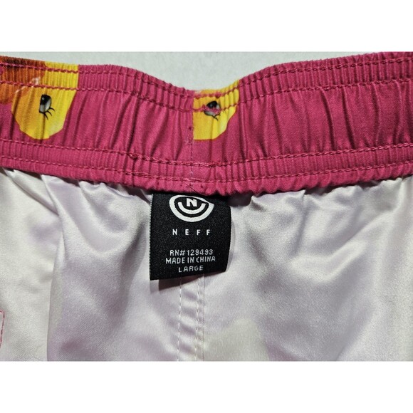 Neff Swim Trunks Drawstring Men’s Board Shorts Pink - Yellow Rubber Ducks Large - Picture 8 of 8